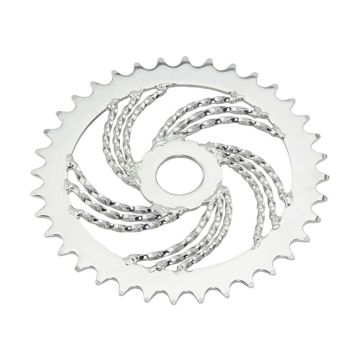 Lowrider Triple Twisted Steel Chainring 1/2 X 1/8 36t Chrome.